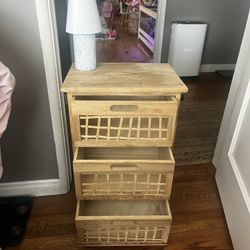 Wooden Nightstand (light Included)