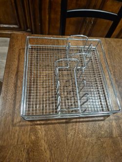 Metal silverware organizer caddy