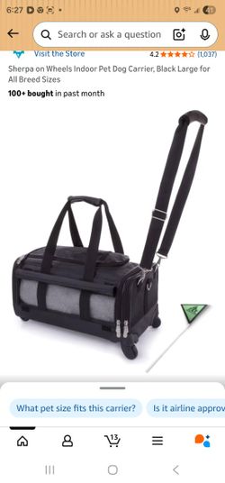 Sherpa on wheels pet dog carrier. Make offer. 
