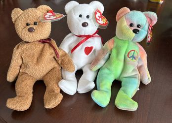 Valentino, Curly, Peace Ty Beanie Baby