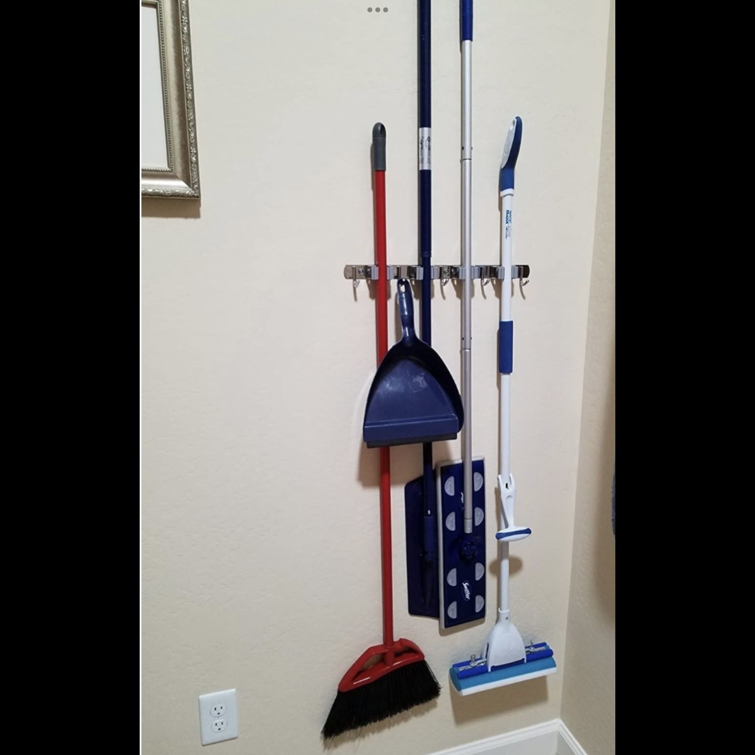 2 Piece —Broom Mop Holder Wall Mount