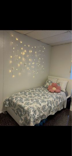 White Twin bed used