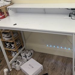 Desk w/ Power Outlet and LED lights 