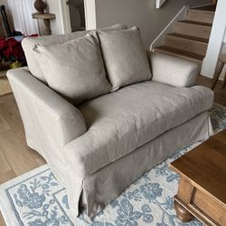 Arhaus-style deep chair and a half (like new)