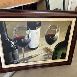 Bread And Wine Framed Painting 46 X 34