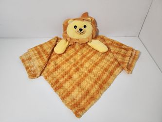 Lion Lovey Security Blanket Yellow Orange Baby Nursery Plush Toy
