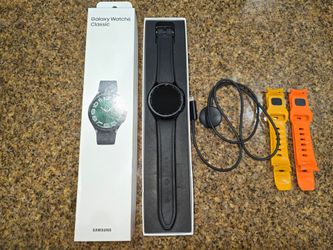 Samsung Galaxy Watch6 Classic *47mm* Black (Bluetooth/WiFi/GPS) *Black* Smart Watch + 3 Bands (SM-R960)
