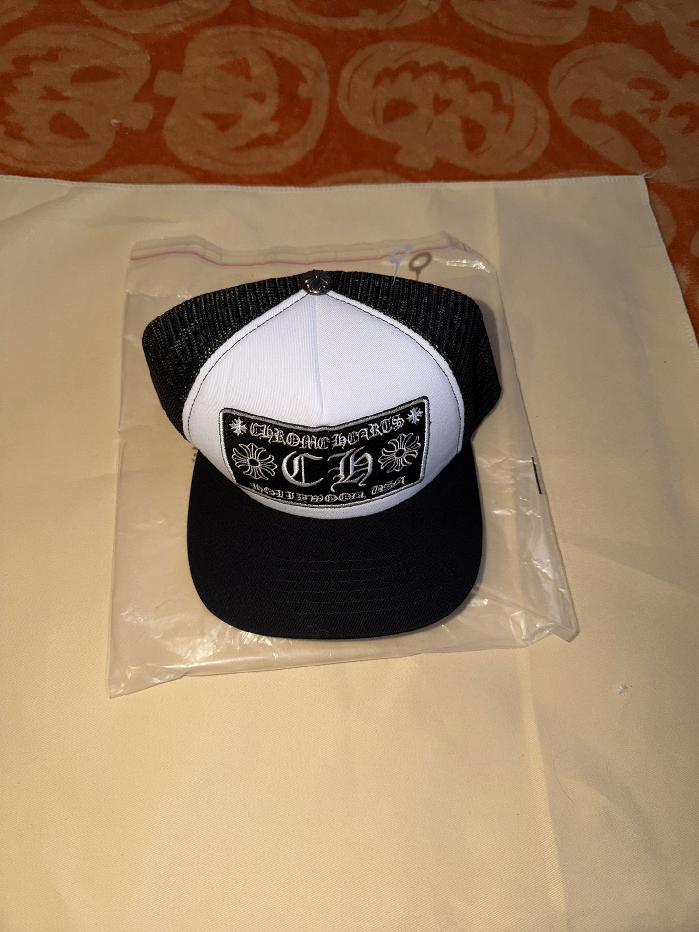 Chrome Hearts Trucker Hat White And Black