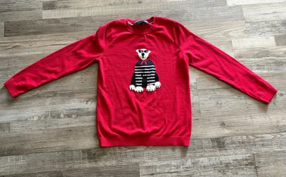 Tommy Hilfiger Women's Red Polar Bear Sweater Size M