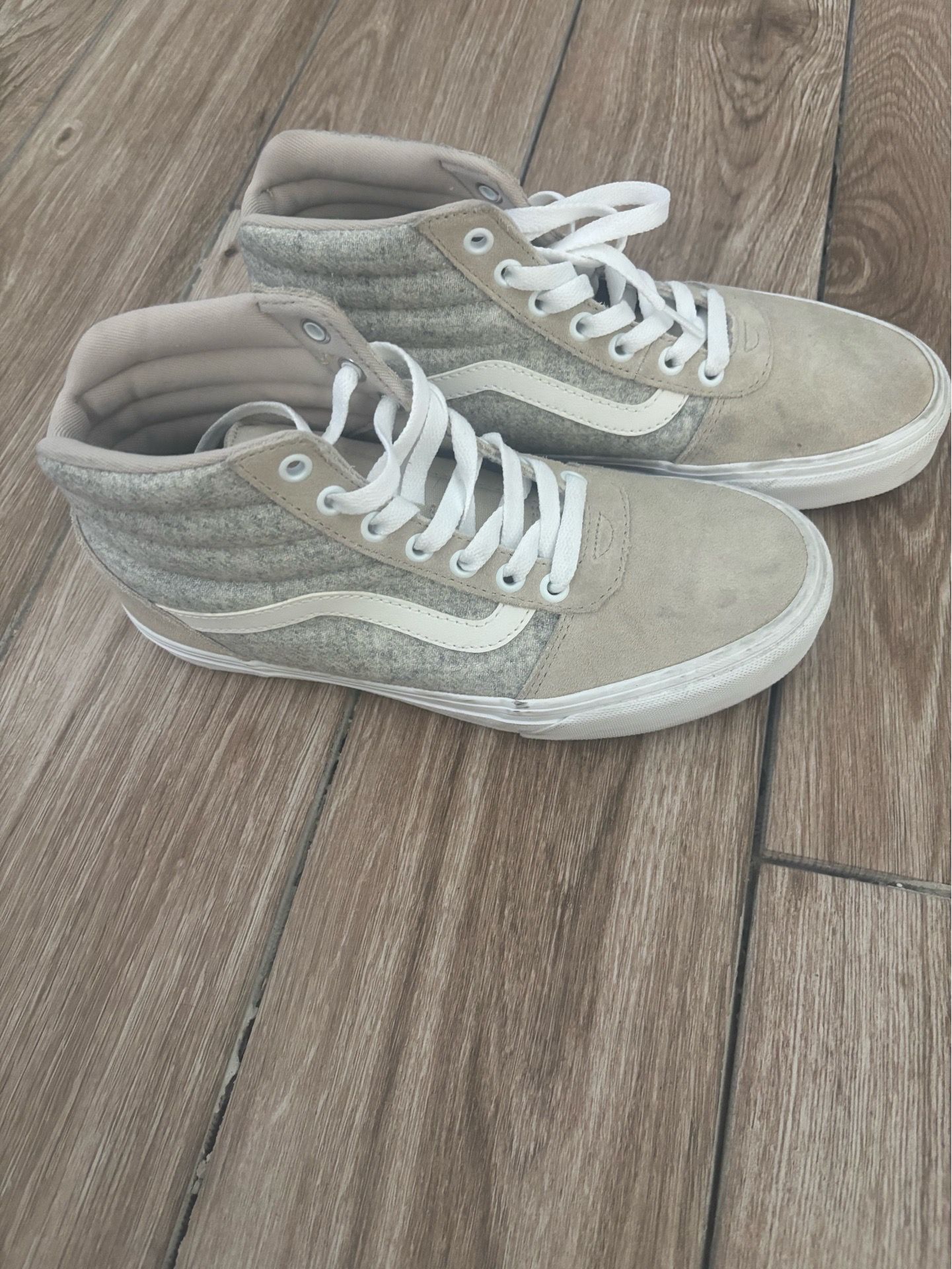 Hi top light tan Vans shoes