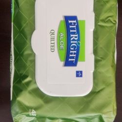 Medline FitRight aloe Quilted wipes – 8x12 - 48 wipes pack - east naples pick up