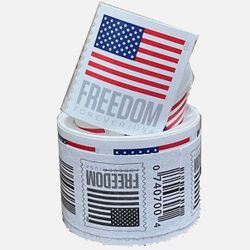 One Roll of 100 US Flags 2023 First Class Mail Stamps New Package,