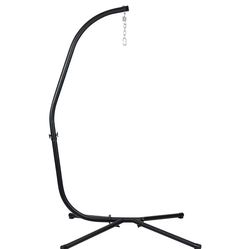 Black Hammock Steel Stand Only C-Stand for Hanging Hammock Chairs - 300 Pound Capacity