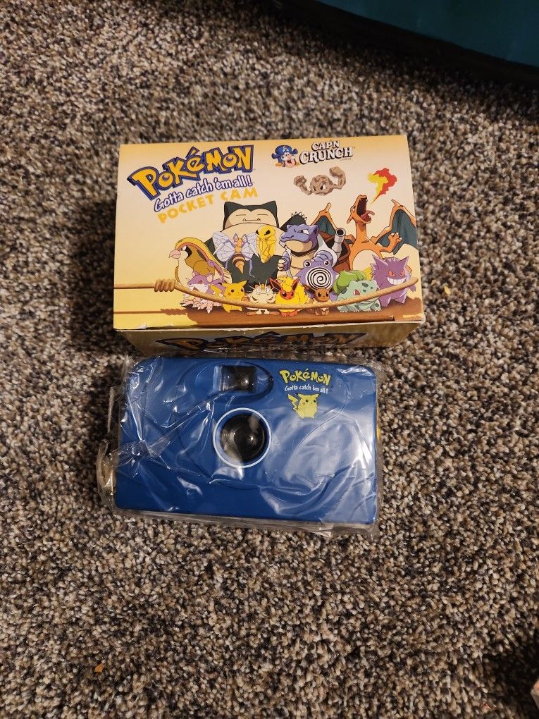 Vintage 1999 Pokemon Pocket Film Camera Cam w/ Wrist Strap Cap N Crunch Promo