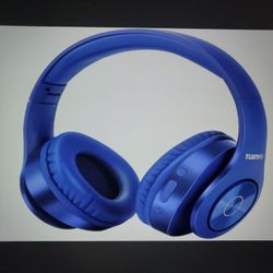 Dark Blue Wireless Bluetooth Headphones 40 Hour Playtime Built-In Mic