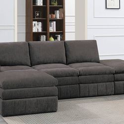 Brand New Dark Grey 5pc Modular Sectional Sofa
