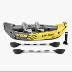 EXPLORER ~ Inflatable 2 Person kayak With 2 New Life Vest