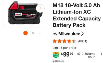 Milwaukee 5.0 batteries