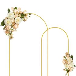 Golden Wedding Arch Stand Set 7.2FT & 6FT Metal Arch Backdrop Stand Arched Backdrop Stands  