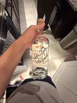 Dos Hombres Bottle Hand-Signed by Bryan Cranston & Aaron Paul – Breaking Bad Collectible (EMPTY)