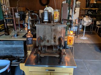 Handmade Jack Daniels and Fireball liquor dispenser w light.