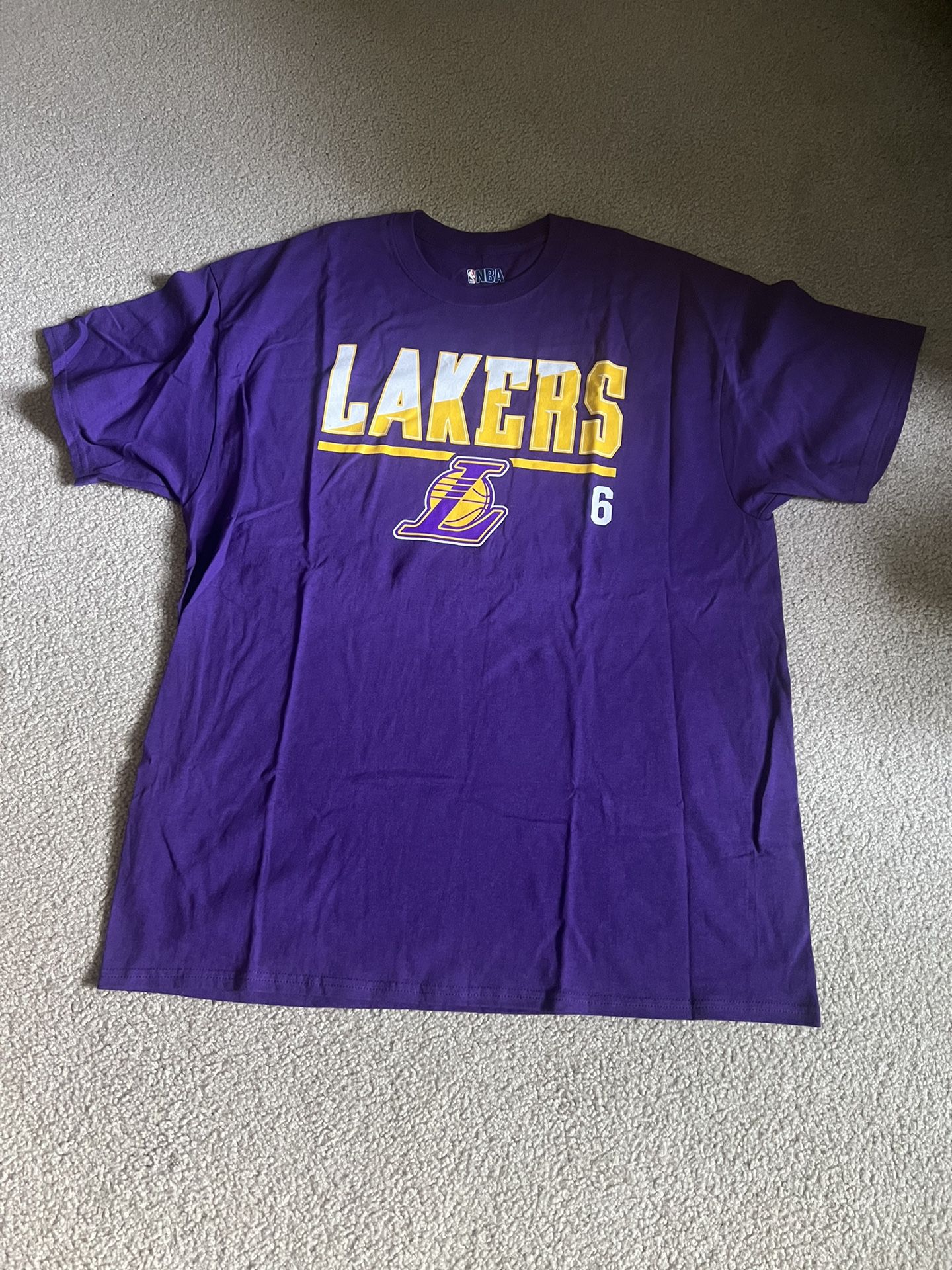NEW  James Los Angeles Lakers 6 Name And Number T-shirt 