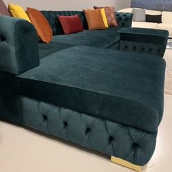 ^Brand New  Double Chaise Sectional Velvet Luxury 