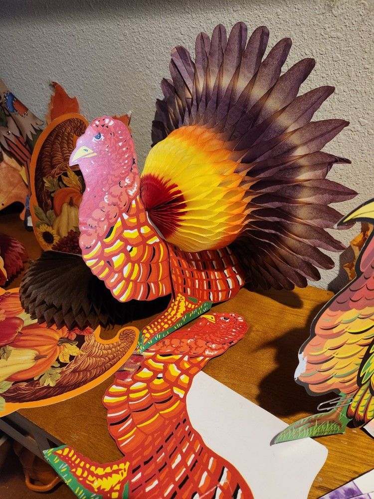 Vintage Fall Decorations/ Turkey Honeycomb