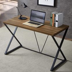 Computer Desk 47 in, Home Office Writing Desk, Modern Simple Style Wood Table, Brown