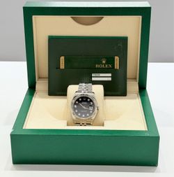 2011 Rolex 36mm DateJust Black Diamond Dial-W/Card