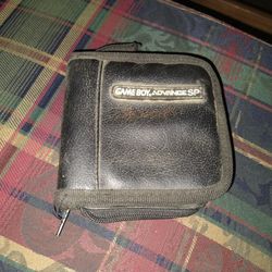 Genuine Nintendo Game Boy Advance SP Black Faux Leather Case