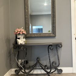 console table with mirror 