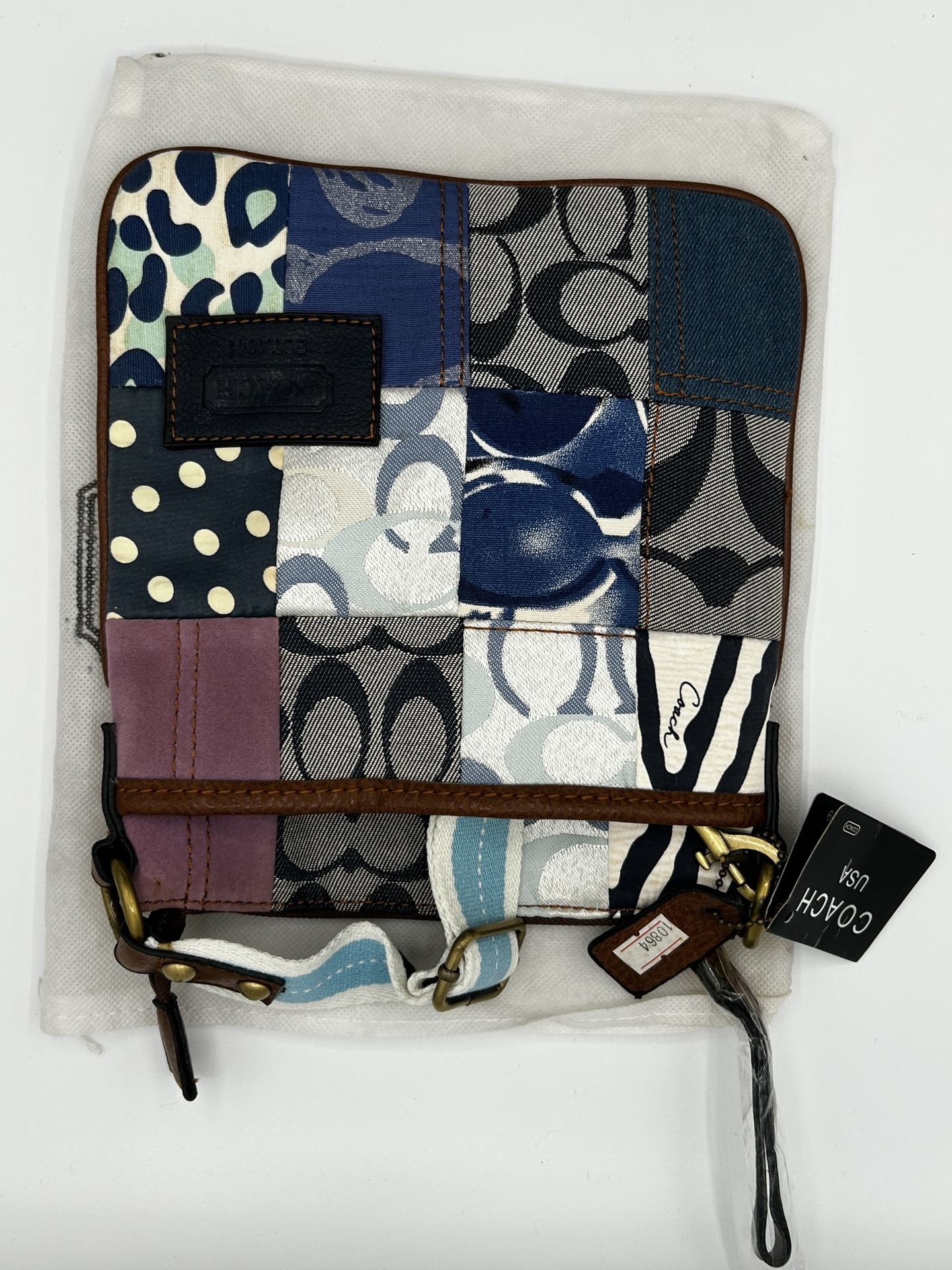 COACH Patchwork Shoulder Bag Crossbody Denim Blue Used 102010