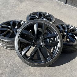 21” Arachnid Tesla model s factory brand new wheels and tires Michelin satin black new 2013-2020
