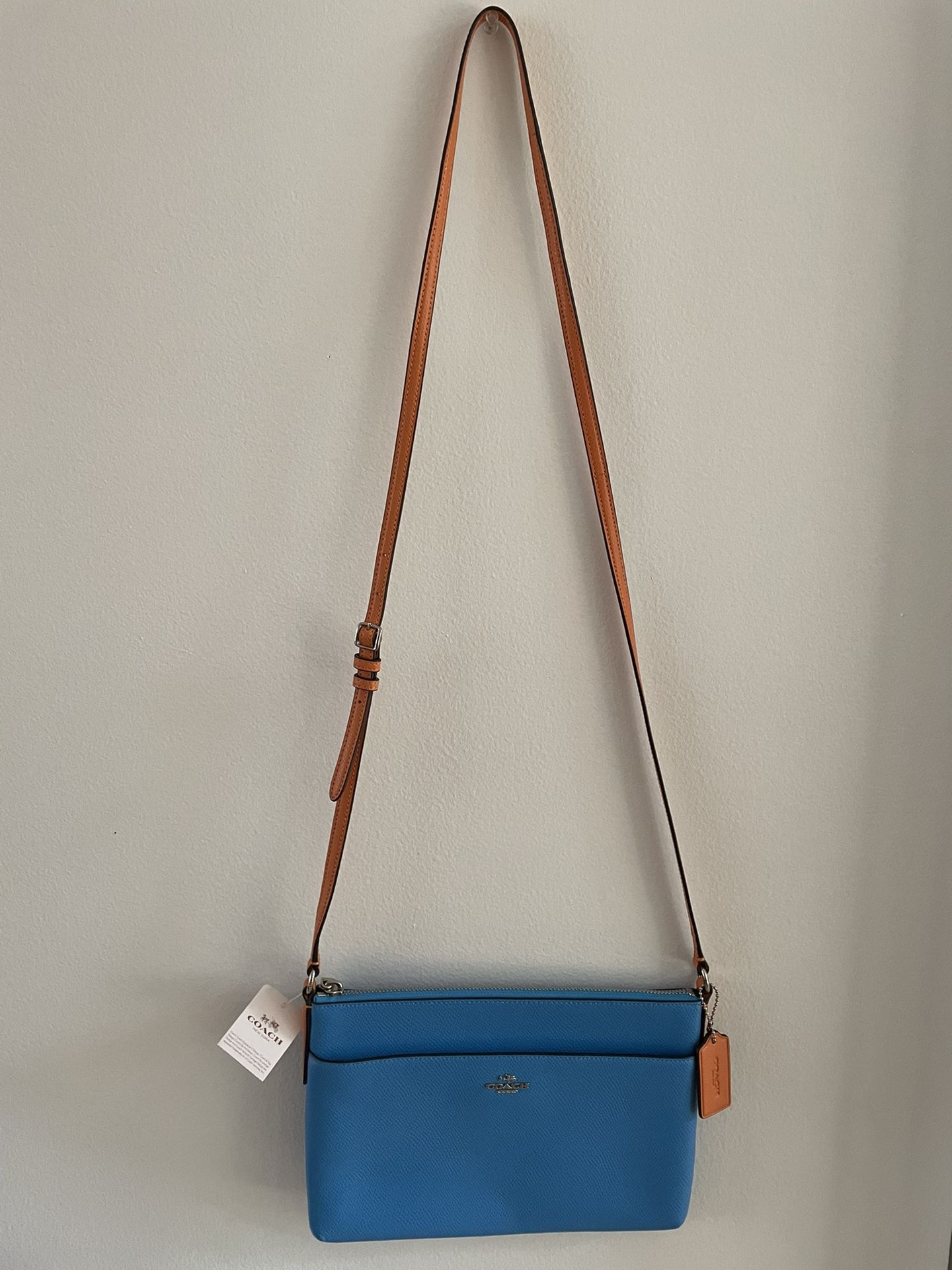 NWT Coach Crossbody Blue With Orange