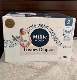 Millie Moon Luxury Diapers Size 2, 96 Count