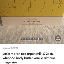 Josie Maran Mega-Size Milk& Body Butter 2pc Be & Give Love Holiday Box Set