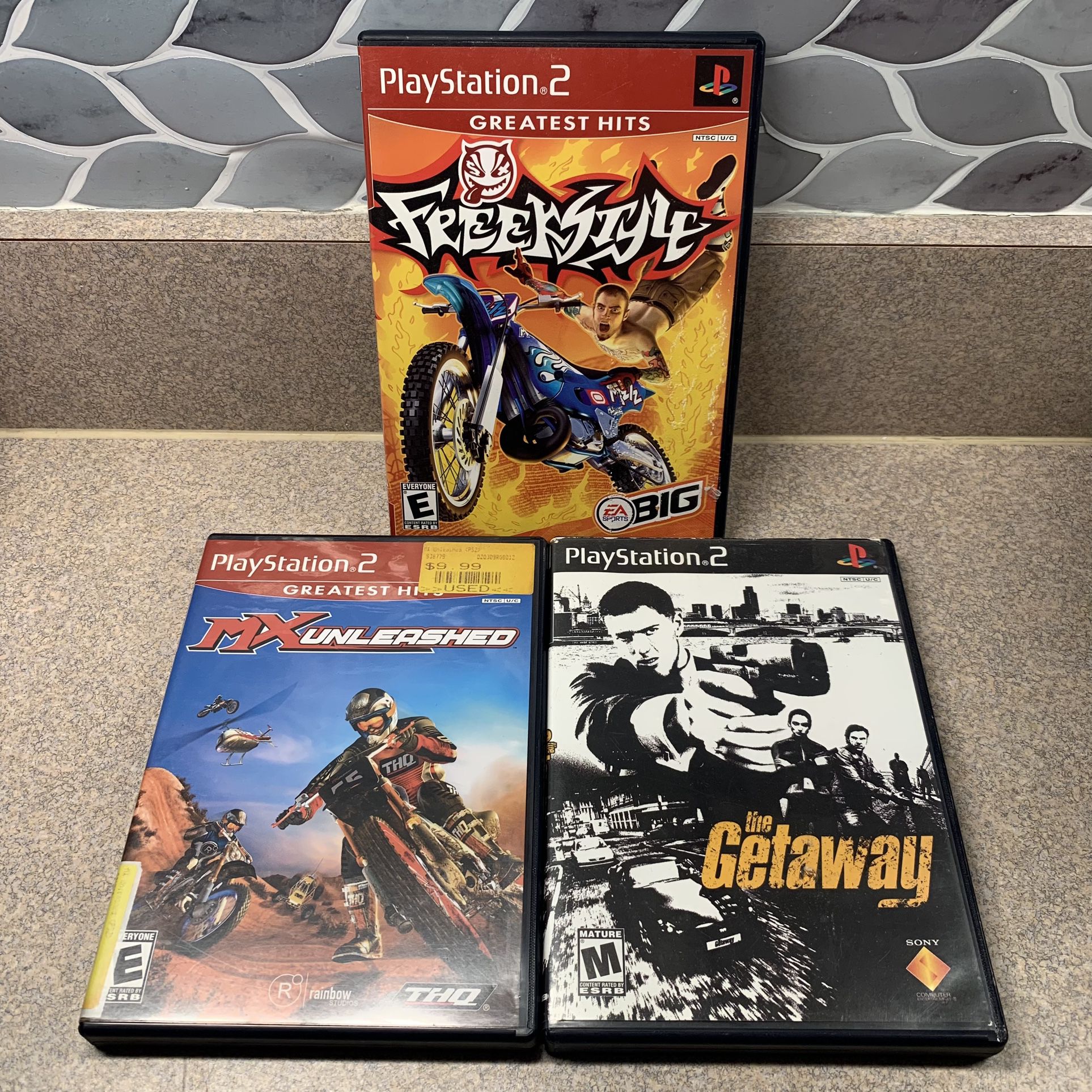 Lot Of 3 Playstation 2 Ps2 Games: Freestyle - MX Unleashed - The Getaway