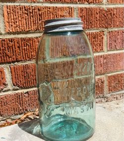 Aqua Blue Canning Jar•Vintage Mason jar• Swayzees•