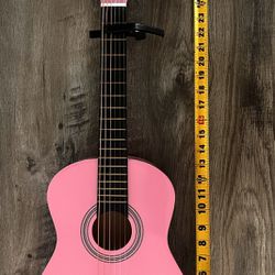 mini pink guitar with Capo