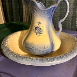 Vintage Ironstone Large Porcelain Water Pitcher 