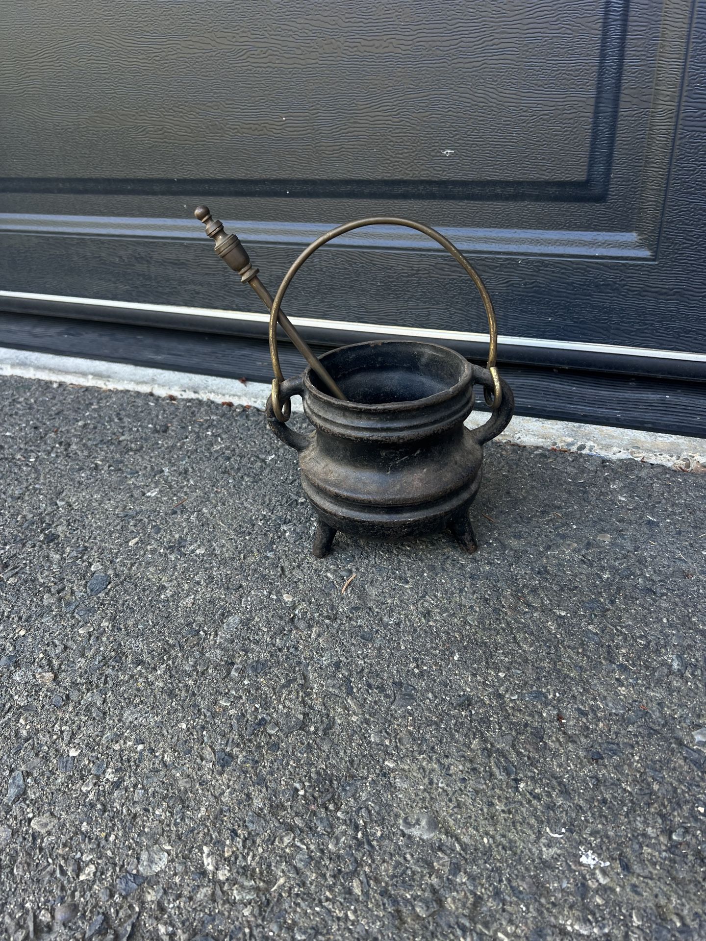 Antique Cast Iron Fire Starter With pumice Wand