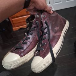 Converse x John Varvatos SP Mid Leather Burgundy Cordovan Rare Sneakers