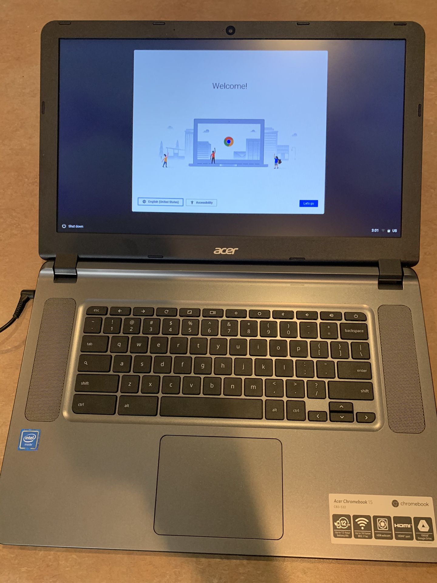 Acer Chromebook 15, laptop with webcam