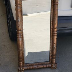 VINTAGE MID CENTURY MODERN WOOD MIRROR LONG DESIGN 