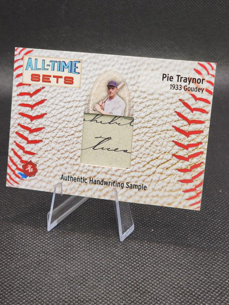 2025 All-Time Greats Pie Traynor Handwriting Sample