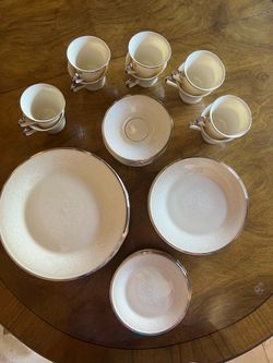 Vintage Lenox Moonspun dinnerware. 10 place settings.