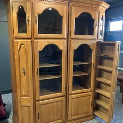 2 Media Entertainment Display Cabinets With Storage 