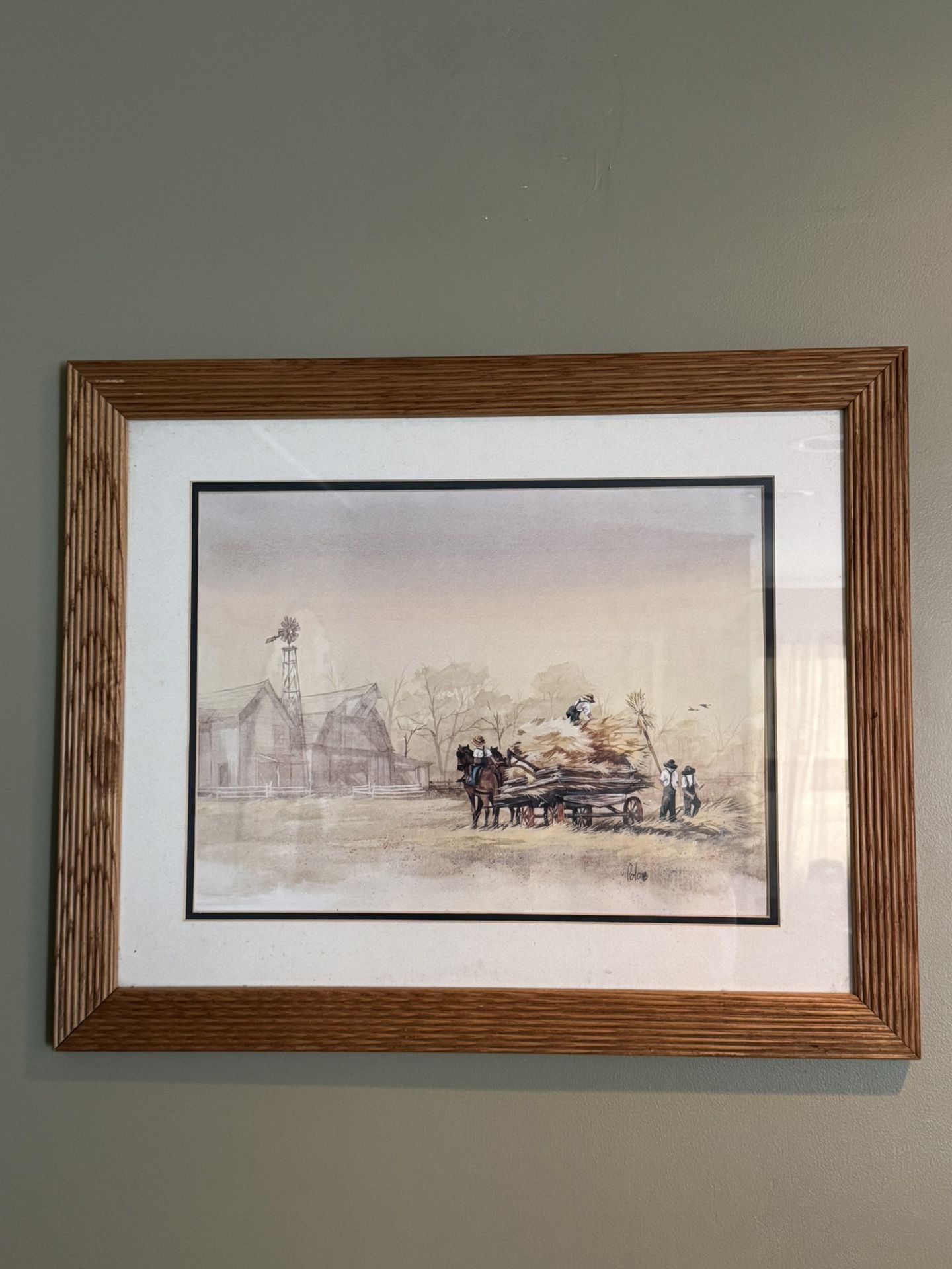 Framed Farm Scene Print