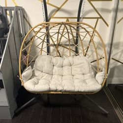 Modern Swing Love Seat With Stand - Like NEW